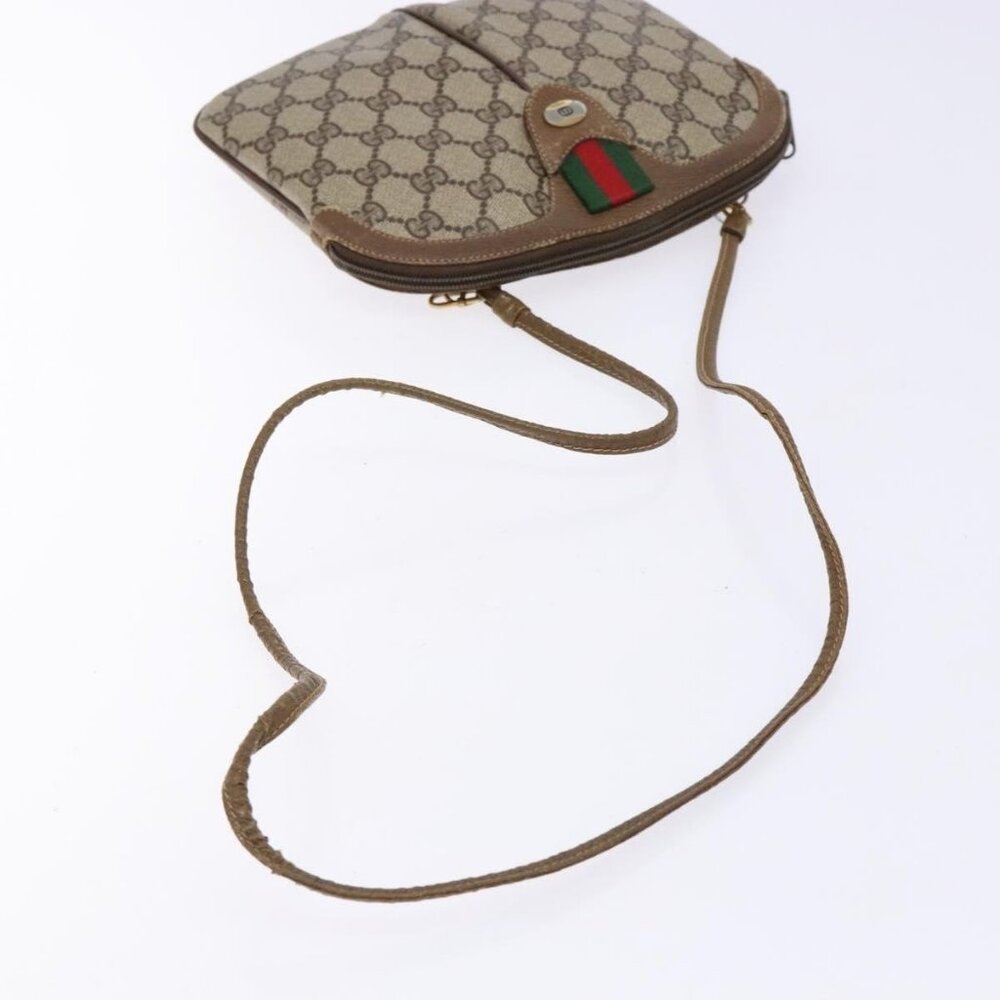 Authentic GUCCI GG Supreme Web Sherry Line Bag PVC Beige Gold 98 02 047 - Picture 14 of 16